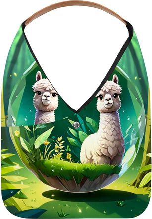 Generic Alpacas Crystal Ball Reusable Lightweight Grocery Bags - Foldable Into Compact Pouch, Washable & Sturdy, Multipurpose for Shopping and Travel