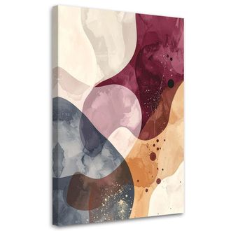 Feeby Impresi&oacute;n De Imagen, Estilo Boho Abstracto En Tonos Burdeos Y Beige, 70x100