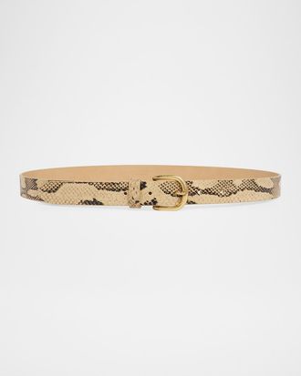 Isabel Marant Zap Snake-Print Leather Belt