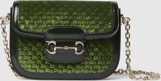 Gucci Horsebit 1955 Mini Shoulder Bag, Green, Fabric