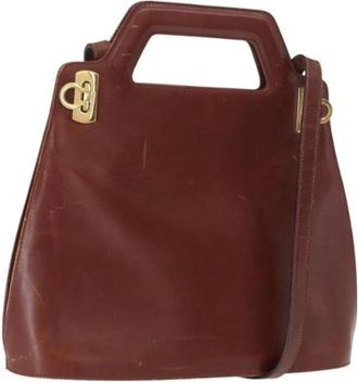 Ferragamo Pre-owned Handbags, female, Brown, Size: ONE SIZE Pre-owned Leather Handbag