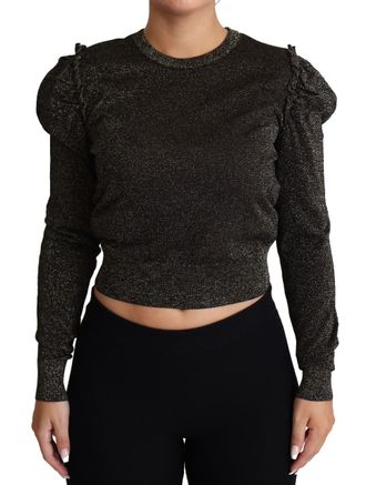 Dolce & Gabbana Womens Glitter Knit Top Tsh5690 - Black Rayon - Size EU 38 (Womens)