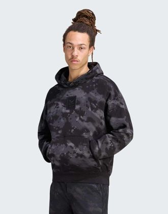 adidas Originals Felpa con cappuccio nera mimetica-Nero