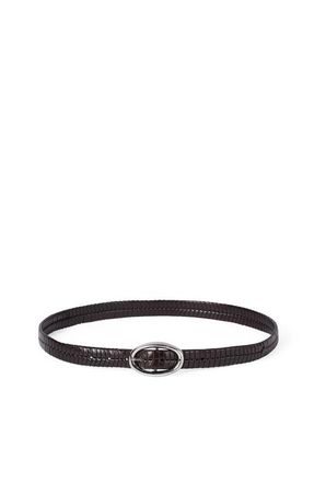 Brunello Cucinelli Braided leather belt in Chocolate at Nordstrom, Size 120