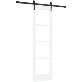 vidaXL Vidaxl - Puerta Deslizante Manual Blanco 61 X 198.5 Cm Madera Y Metal