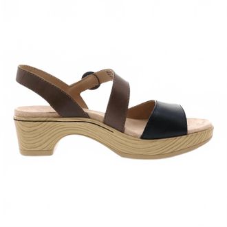 Dansko Womens Marjory Sandal In Black Tumbled Leather