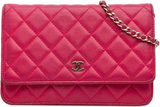 Chanel 2016 Classic Lambskin Wallet on Chain crossbody bag - women - Lambskin - One Size - Pink