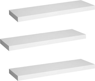 Woltu Woltu - Estanteria Pared Estante Flotante Juego De 3 Estante Pared De Madera De Mdf Para Sal&oacute;n Cocina Pasillo Blanco C