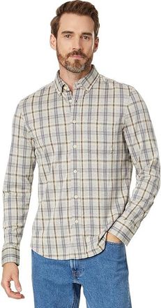 Faherty Coastline Knit Shirt Mens Clothing Birch River Plaid : SM, Cotton/Lyocell