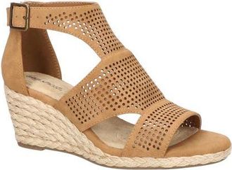 Easy Street Tova Espadrille Platform Wedge Sandal in Tan at Nordstrom, Size 8.5