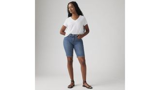 Levi's Shaping Bermuda Shorts - Womens - 23 - Blue