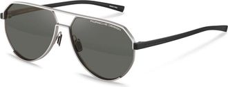 Porsche Design P8996 Polarized B418 Mens Sunglasses Silver Size 61