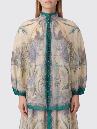 Zimmermann Camicia in cotone e seta con stampa Liberty e maniche a palloncino
