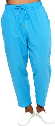 Dai Moda Mens YahYah Linen Drawstring Pant in Sky Blu at Nordstrom, Size Xx-Large S