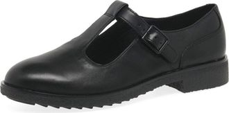 Clarks Griffin Town Leather Shoes In Black Standard Fit Size 7