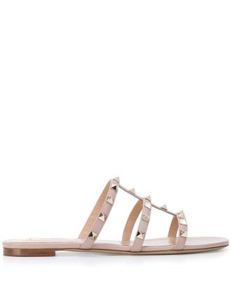 Valentino Garavani Pink Rockstud Leather Sandals