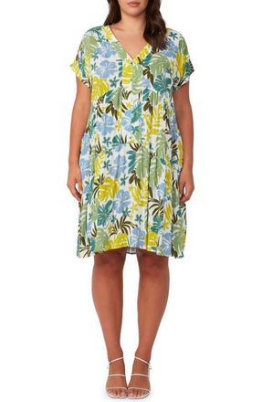 Estelle Antibes Floral Shift Dress in Sky/Citron at Nordstrom, Size 16W