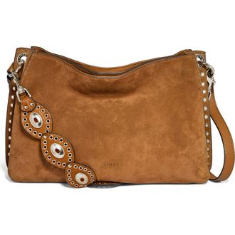 Aim&eacute;e Roma Shoulder Bag in Latte Suede at Nordstrom