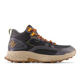 New Balance Mens Fresh Foam X Hierro Mid Gore-Tex in Black/Grey/Orange Leather, size 6.5