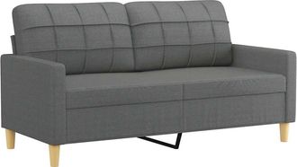 vidaXL Sof&aacute; De 2 Plazas De Tela Gris Oscuro 140 Cm Vidaxl