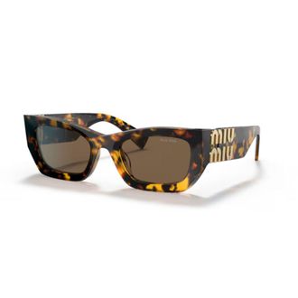 Miu Miu 0mu 09ws Rectangular Tortoiseshell Sunglasses