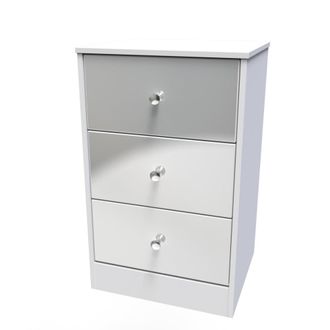 Welcome Furniture Porto Ready Assembled Bedside Table with 3 Drawers - Uniform Matt & White Matt - Welcome Furniture | TJ Hughes