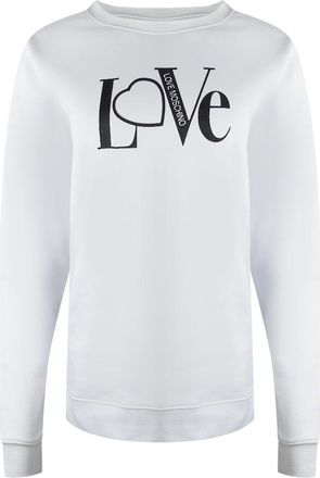 Moschino Womens Love Bold Logo White Sweater Cotton - Size X-Large