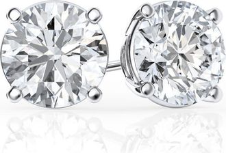 Grown Brilliance 5 Carat Round Lab Grown Diamond Stud Earrings in 14K White Gold