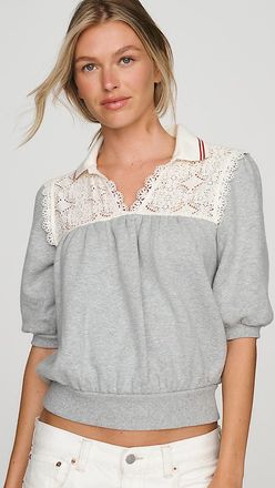 Maeve 100% Cotton Lace Sweatshirt