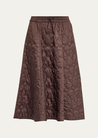 Brunello Cucinelli Quilted Volume A-Line Midi Skirt