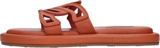 Casadei Leren Mules - Dames - Sandalen - Oranje - 37 EU - Leer - Schoenen
