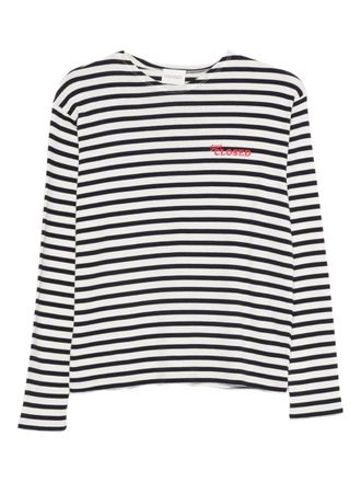 Closed striped T-shirt - White