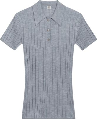 Toteme Polo de Cachemira y Seda Acanalado - Tops - Mujer - Gris - S