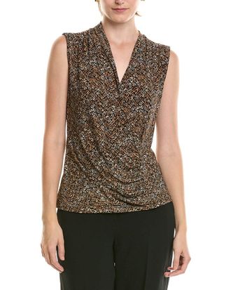 Anne Klein Shirred Surplice Top