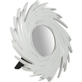 Biscottini International Biscottini - Set 2 hand and standing mirrors for toilets L24xPR1,5xH24 cm antique white finish