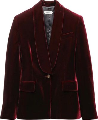 Versace Viscose Velvet Blazer - Dames - Jassen - Rood - Maat: S Viscose