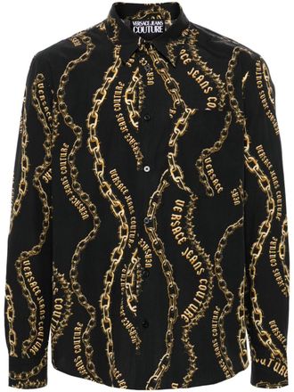 Versace Jeans Couture Chain Couture katoenen overhemd - Zwart