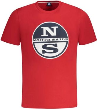 North Sails Rode Katoenen Heren T-Shirt - Heren - T-shirts - Rood - M - Katoen - Tops