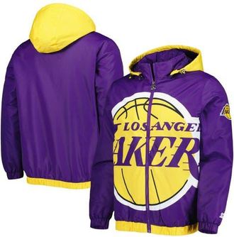 Starter Mens Starter Purple Los Angeles Lakers The Triple Double Full-Zip Hoodie Jacket at Nordstrom, Size Medium