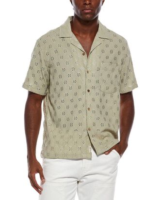 Civil Society Wake Relaxed Fit Diamond Pointell Button Front Shirt