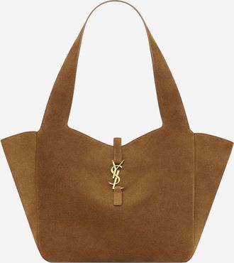 Saint Laurent Womens Shoulder Bag Bea 5 &Agrave; 7 Suede Beige