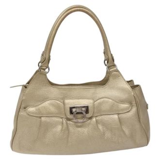 Ferragamo Pre-owned Handtas - Dames - Vintage Handtas - Geel - ONE Size - Leer - Vintage