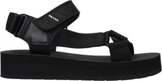 Prada Black Fabric Flat Womens Sandals