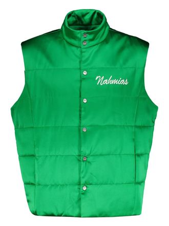 Nahmias padded gilet - men - Elastane/Polyester/Silk/Polyester - S - Green