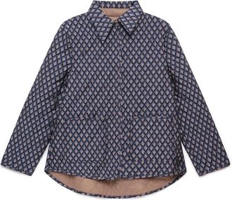 Maliparmi Geometric Jacquard Jacket - Dames - Zomerjassen - Blauw - 2XL - Polyester - Jassen