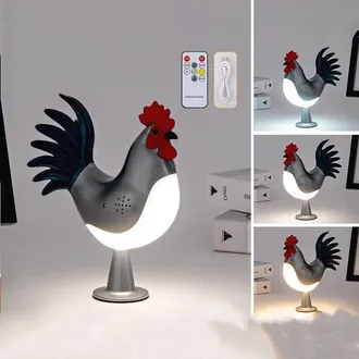OEM L&aacute;mpara T&aacute;ctil Con Forma De Pollo, Luz Nocturna Recargable Para Ni&ntilde;os, L&aacute;mpara De Pollo Recargable, Recargable Por Usb, Plateada