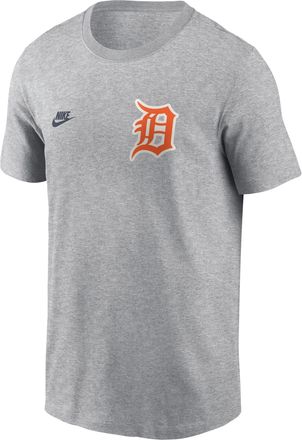 Nike Detroit Tigers Cooperstown 2-Hit Large Logo Nike Mens MLB T-Shirt in Grey | N19906GD61-VFA