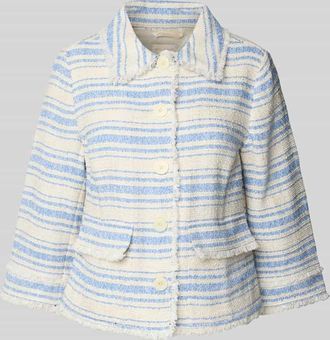 Milano Milano Italy Blazer mit Fransen in Bleu, Gr&ouml;&szlig;e 34