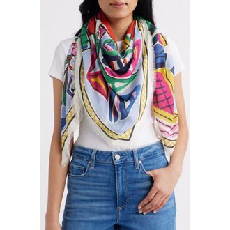 Echo Cubists Square Scarf in Blue Multi at Nordstrom