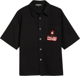 Criminal Damage Star Logo Shirt in Black at Nordstrom, Size Xx-Large